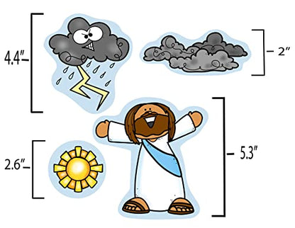 Jesus Calms The Storm Felt Figures for Bible Flannel Board Stories Miracles New Testament (Medium)