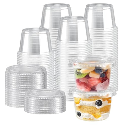360 Pack 4 oz Condiment Containers with Lids, Disposable Sauce Cups - size: 4oz-360p