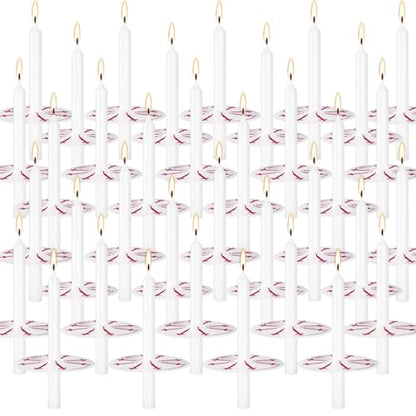 200 Pack 4 Inch White Church Taper Candles with Drip Protectors - color: white-4"200pcs