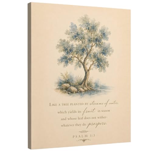 DIENADFX Christian Bible Verses Tree Canvas Wall Art Decor Pictures 11x14