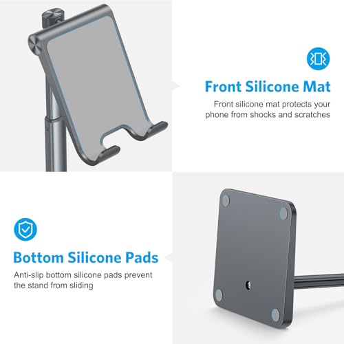 OMOTON CA02 Cell Phone Stand with Charging Hole for Desk Lightweight Gray - color: Gray