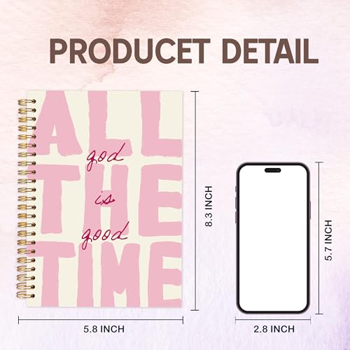 KAOWT God Is Good Notebooks Christian School Supplies, Pink Office Supplies for Desk Women, Prayer Journal for Woman, Bible Journaling Notebooks for Office School Supplies, 5.5x8.3 Inch - color: notbook bible-all the time