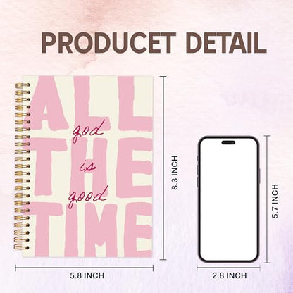 KAOWT God Is Good Notebooks Christian School Supplies, Pink Office Supplies for Desk Women, Prayer Journal for Woman, Bible Journaling Notebooks for Office School Supplies, 5.5x8.3 Inch - color: notbook bible-all the time