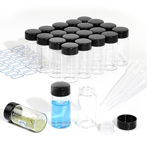 10ml Clear Glass Vials with Screw Caps 20PCS - style: 10ml-20pcs