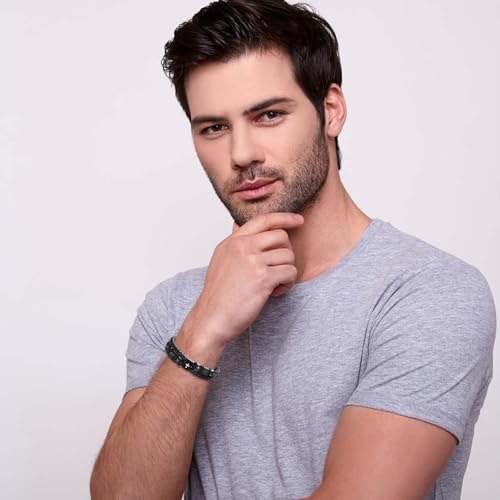 EFVISD Lover You Forever Leather Cross Bracelet for Men Boys Gifts - color: Dad