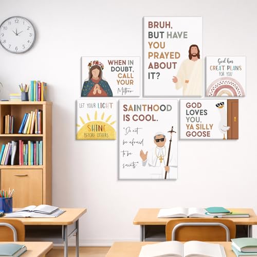 Framed Inspirational Christian Kids Wall Art for Classroom - color: Nursery