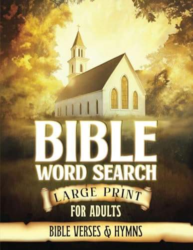 Bible Word Search Large Print Bible for Adults Inspirational Bible Verses & Hymns | Easy-Read, Giant Print Puzzle Book for Christian Reflection & Bible Study