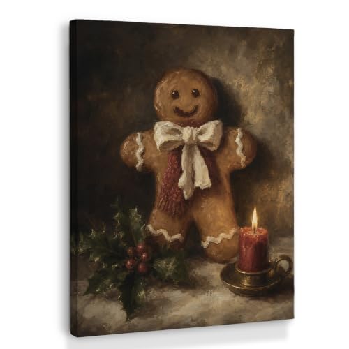 XINCEYWJ Dark Academia Christmas Gingerbread Wall Art Decor 11x14 Inches - color: Gingerbread-2, size: 11x14in