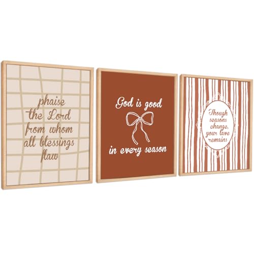 Set of 3 Poster Bible Verse Wall Art,God Is Good In Every Season Sign - color: God is Good in Every Season