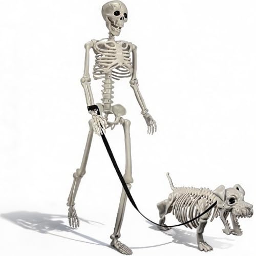 Human & Dog Skeleton Halloween Decorations Outdoor/Indoor - size: 3 FT