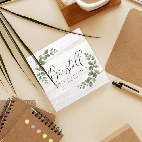 Christian Be Still and Know That I Am God Wood Box Sign Desk Decor - color: Be Still