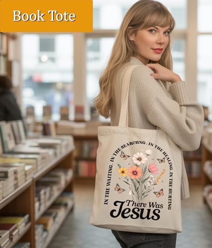 Aesthetic Christian Gifts Tote Bag for Church, Religious Tote Bag for Bible Study, Medium Size with Inner Pocket - color: Light Pink