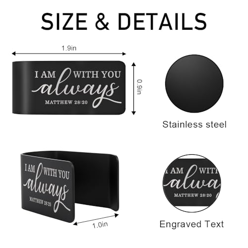 I Am with You Always Matthew 28:20 Visor Clip for Cars Driver Gifts - color: black