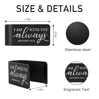 I Am with You Always Matthew 28:20 Visor Clip for Cars Driver Gifts - color: black