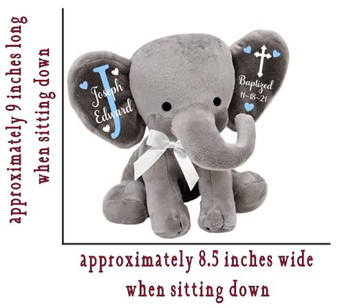 Baptism, Christening, Godchild, Godparent Gift - Personalized Plush Elephant