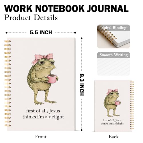 Funny Frog Christian Notebook Journal for Women Gifts Church Notebook - color: Jesus Frog