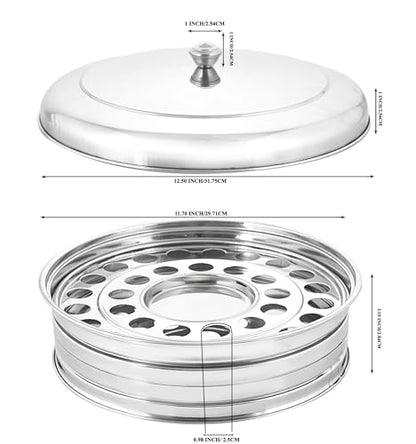 VJR Communion Tray for Churches with Lid, 33-Cup Stainless Steel Communion Set with Reusable Cups, Stackable Church Communion Serving Tray with Bread Plate, Silver, Rust Resistant - style: Bread Plate set 1