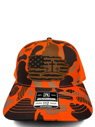 Christian Jesus Cross Hat for Men and Women – God Religious Faith Baseball Cap Trucker Snapback Hat - color: Blaze