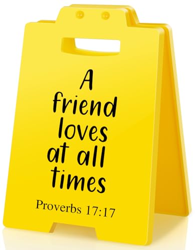 Christian Bestfriend Friend Gifts - A Friend Loves at All Times, Quote Proverbs 17:17, Bible Verse Religion Desk Sign Best Friend Gift for Women Men Bestie Galentines Valentines Day Birthday - style: A Friend Loves at All Times