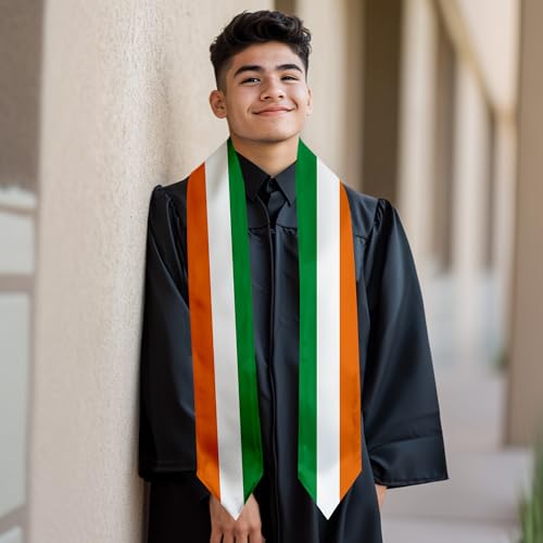 Graduation Satin Sash Scarf 72" Stole - color: Ireland Flag