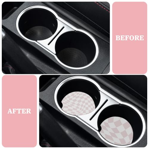 Pink Coquette Car Coasters for Cup Holders, Absorbent Car Coaster for Women - color: Pink Coquette