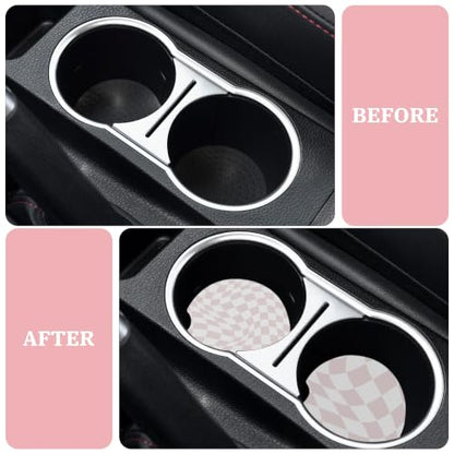 Pink Coquette Car Coasters for Cup Holders, Absorbent Car Coaster for Women - color: Pink Coquette