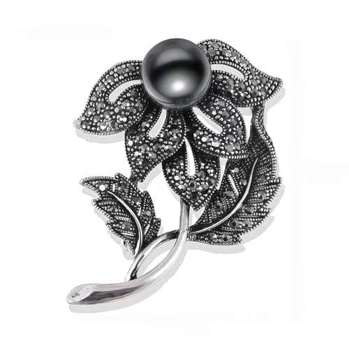 Brooch Pins For Women Fashion Elegant Brooches Lapel Badges Coat Sweater Scarves Shawl Dress Accessory Wedding Party Prom Jewelry - color: Black-Style3