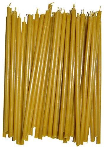 KESIS 40 Candles Made from Natural Wax (Length 6.7 inches, Diameter About 0.2 inches) Beeswax Candles for Candlelit Dinners, Churches, Festive Cakes and Home Decor - size: 40 Pack