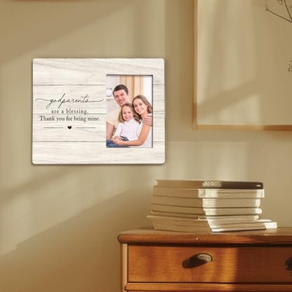 Godparents Gifts Picture Frame, Thank You Gifts for Godparents, Baptism Christening Gift for Godfather Godmother, Thank You for Being Mine 4x6 Photo Frame
