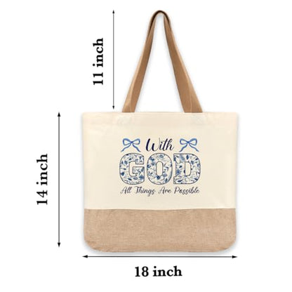 Tote Bag, Gifts for Women Friends Girlfriend Coworker Wife Mom Reusable Tote Bags Birthday Thank You Gift - color: God