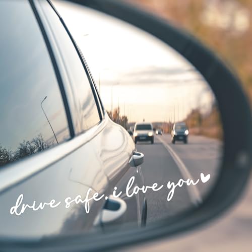 Drive Safe I Love You Mirror Stickers, 3Pcs Car Decals for Women(White) - color: White Drive Safe I Love You