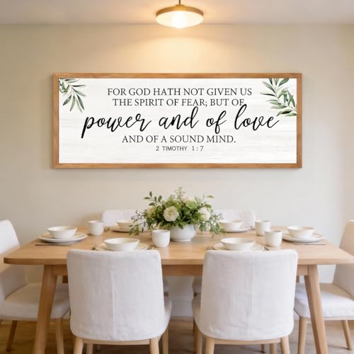 Foutcheou For God Hath Not Given Us Spirit of Fear Wall Art 40"x15" Wood - color: For God Hath Not Given Us Spirit of Fear Wood, size: 40"L x 15"W