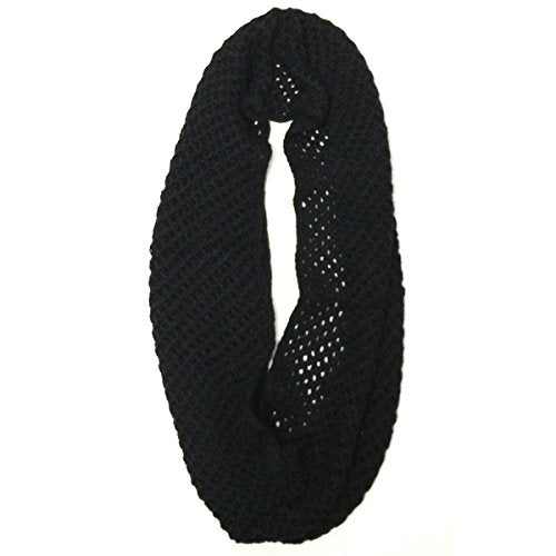 Wrapables Thick Knitted Winter Warm Infinity Scarf - color: Jet Black