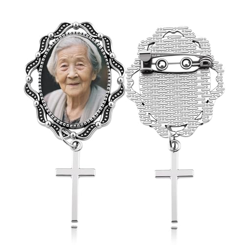 Wedding Double Picture Frame Brooch for Bride Grooms Boutonniece Pin for Wedding Bouquet - color: Color F