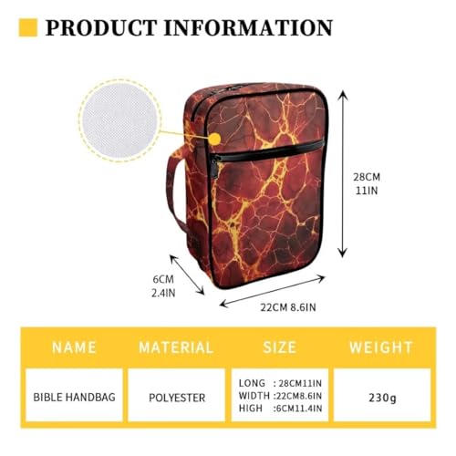 Coldinair Fire Bible Cover Case for Men Women,Bible Bags Book Covers Kids Scripture Carrying Case with Handle and Pocket,Bible Book Carrying Case Tote Handbag - color: Fire