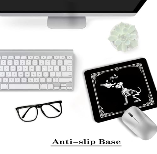 Funny Black Gothic Dog Skeleton Mouse Pad, Gifts for Anniversary Couples Mouse Pads for Wireless Mouse Computers Laptop Desk Accessories, Gothic Office Supplies, 9.5x7.9 Inch - color: colour 3