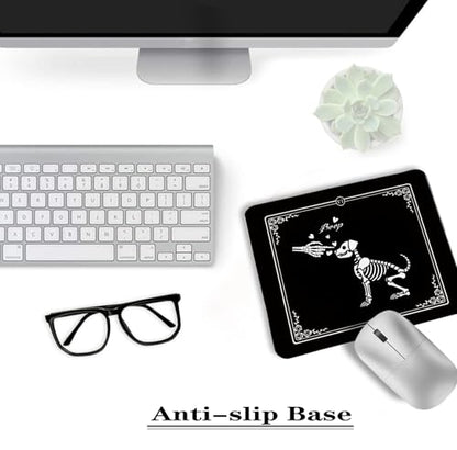Funny Black Gothic Dog Skeleton Mouse Pad, Gifts for Anniversary Couples Mouse Pads for Wireless Mouse Computers Laptop Desk Accessories, Gothic Office Supplies, 9.5x7.9 Inch - color: colour 3
