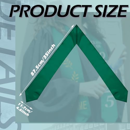 Geyoga 24 Pcs Graduation Stole Bulk Sublimation Blank 70 in - color: Green