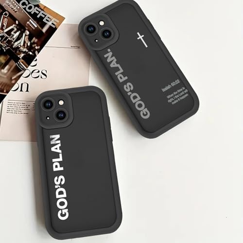 God's Plan Isaiah 60:22 Bible Verse Jesus Cross Christian Phone Case for iPhone 14 Case Shockproof Soft Protective for Women Men Cover Funda for iPhone 14 6.1 Inch Black - color: Black