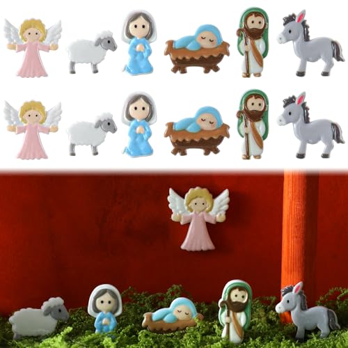 Cinnvoice 60 Pcs Christmas Nativity Scene Sets for Crafts - color: Colorful, style: Jesus