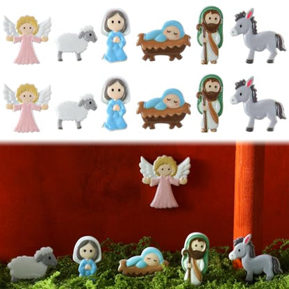 Cinnvoice 60 Pcs Christmas Nativity Scene Sets for Crafts - color: Colorful, style: Jesus