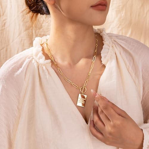 Robaice 14K Gold Plated Toggle Cross Necklace for Women - color: B Gold: ALL THINGS WORK TOGETHER FOR GOOD