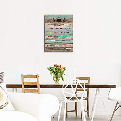 Inspirational Wall Art Scripture Bible Verse Wall Art Christian Canvas Art for Office Bathroom Bedroom Wall Decor Rustic Farmhouse Wall Decor Religious Gifts Be Still and Know that I am God - size: 12x16inch