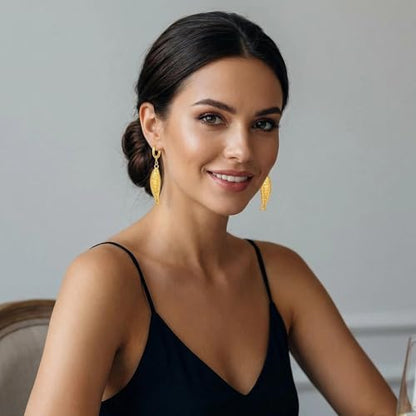 Gold Fish Dangle Earrings for Women, Hypoallergenic Small Gold Huggie Hoops, Unique Beach Jewelry Aretes de Mujer