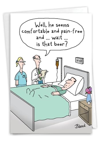 NobleWorks 1 Inappropriate Funny Get Well Card IV Drip Hospital C7268GWG - style: Beer Drip