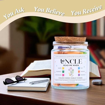Bible Verse Jar for Uncle – 92 Strength Scriptures - color: Bible For Uncle