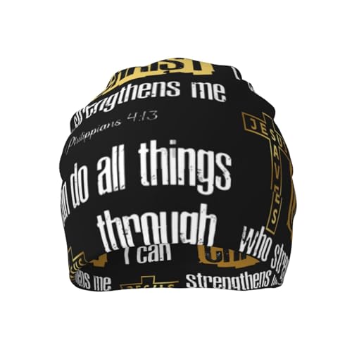 Jesus Christian Cross Beanie Chemo Hat Cancer Headwear Knitted Hats Slouchy Cap for Adults Women Men - color: Jesus-v00005