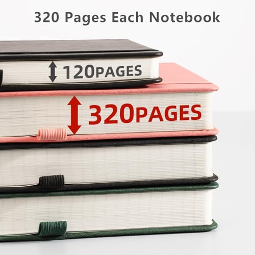 AHGXG Lined Journal Notebook, 320 Numbered Pages, A5 (5.75'' X 8.38'') - color: Black, size: A5