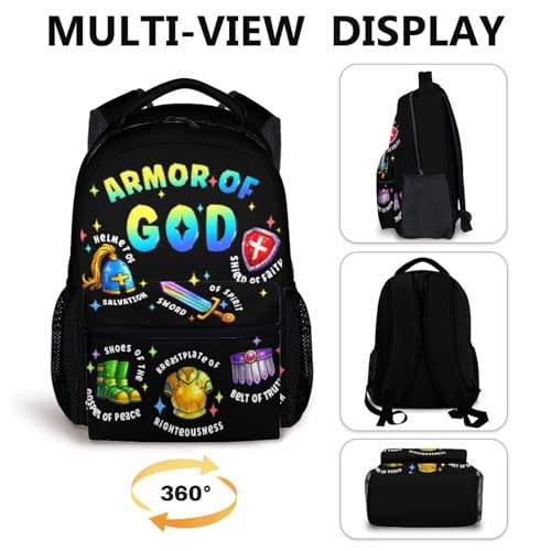 Backpack Kids Schoolbag for Boys, 17 Inch Durable Casual Christian Bookbag for Kindergarten Primary Elementary - color: Blue
