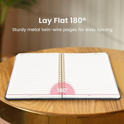 Taja Lined Spiral Journal for Women, A5 Cute Hardcover Notebook for Work - color: A-Sunset